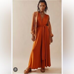 EUC Free People FPBeach Dani convertible jumpsuit Medium in dark orange